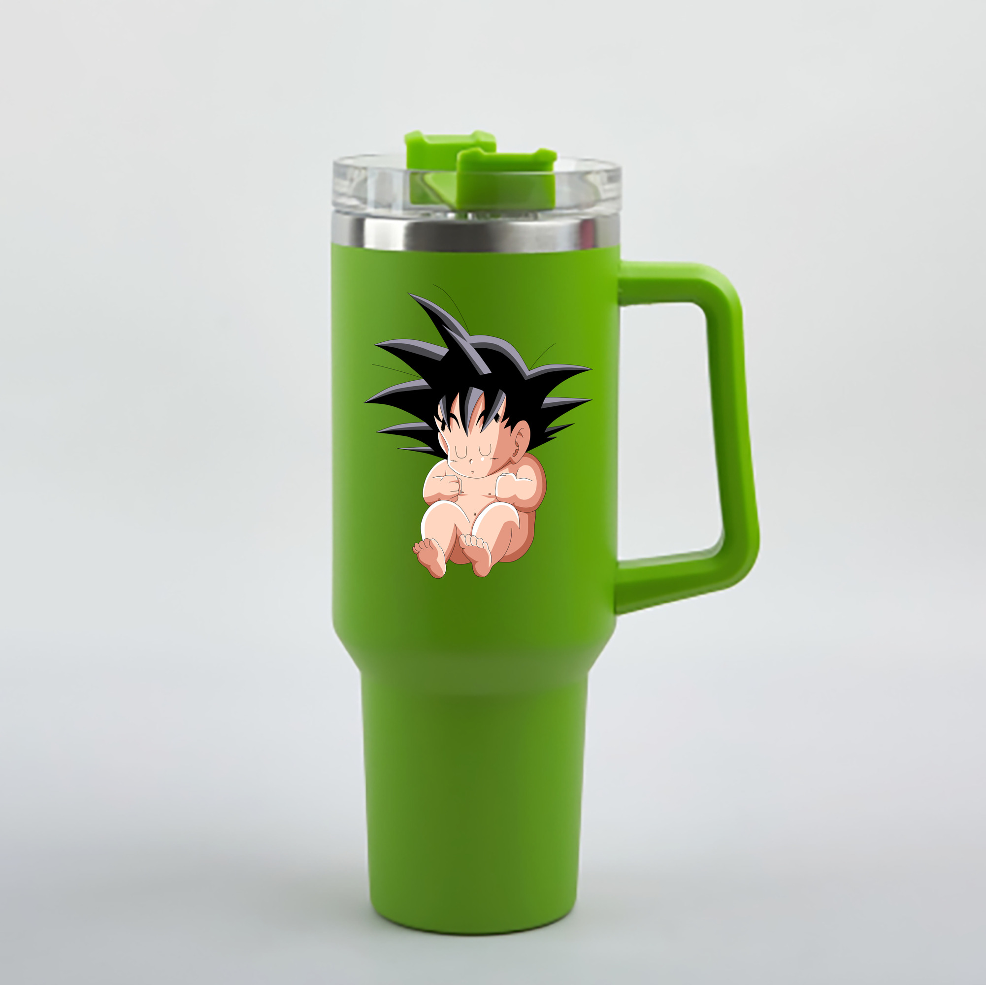 （画像用） ドラゴンボール 孫悟空（そん ごくう）Son Goku カカロット DRAGON BALL Kakarotto 1200mL車用タンブラー - クリスタルステッカー（プラスチックストロー付き）